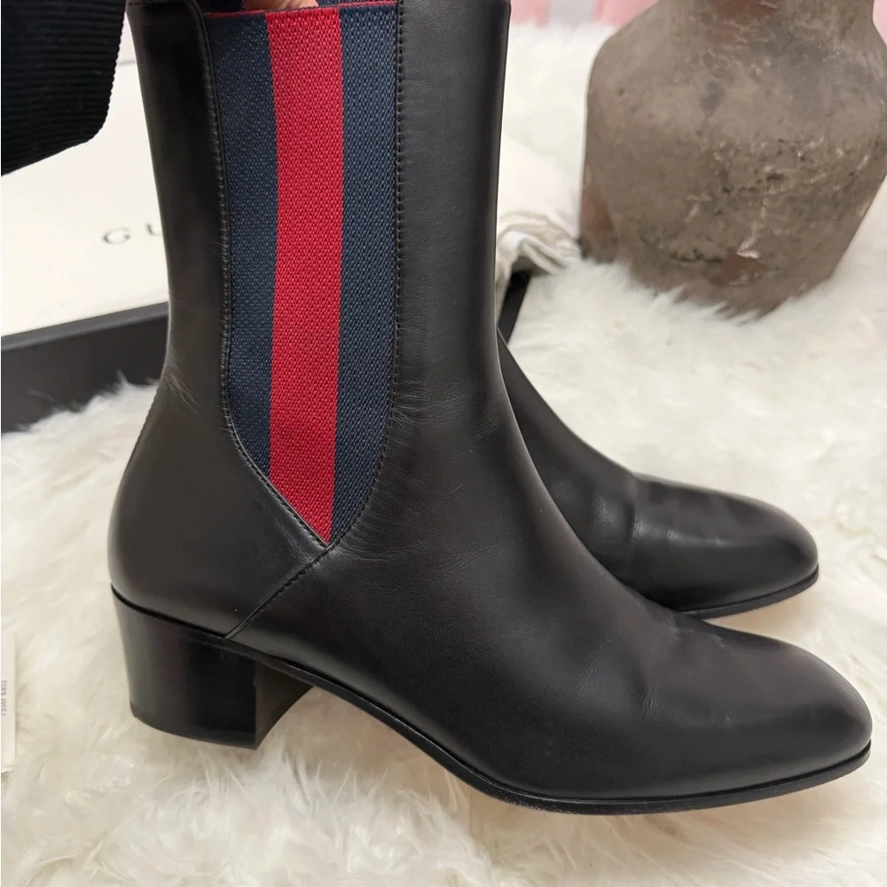 GUCCI KAREN WEB ACCENTED ANKLE BOOTS - Picture 5 of 7